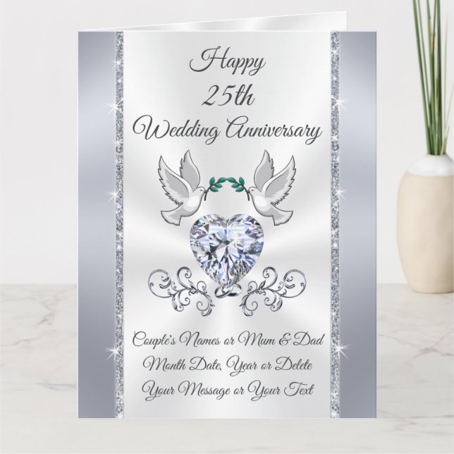 Grandes cartes personnalisées du 25e anniversaire  (Devant)