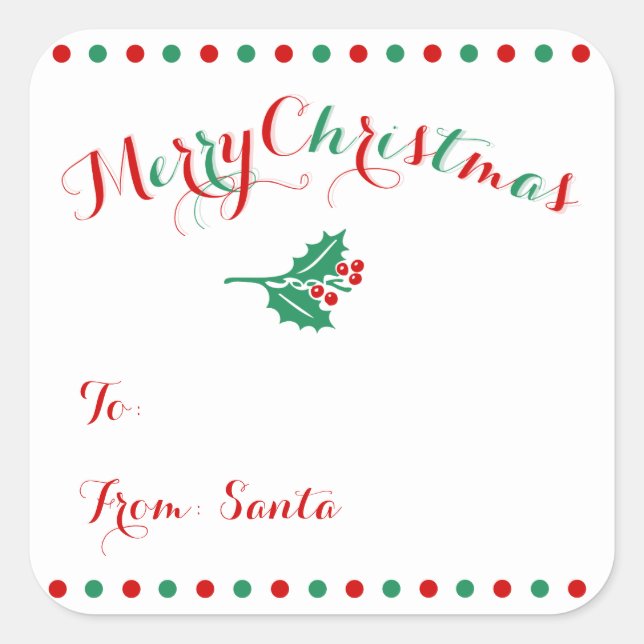 Grandes étiquettes cadeaux de Noël personnalisés C (Devant)