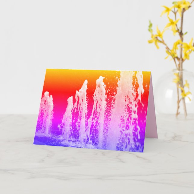 Grandes fontaines d'eau brillante colorée carte (Fleur jaune)