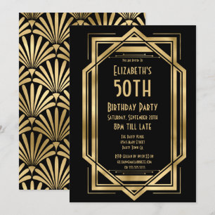 Grandes invitations Gatsby 50e anniversaire