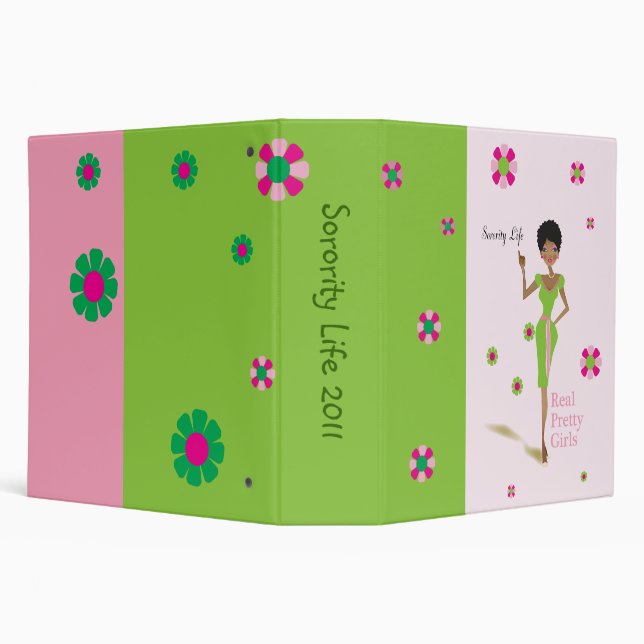 Grandes jolies filles roses et classeur vert (Arrière-plan)