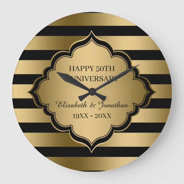 Grandes Tailles D'Or Motif Et Cadre Grande Horloge (Recto)