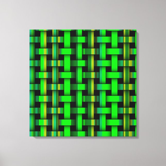 Grandes Tailles Vert Moderne Tisser Motif Toile Ar (Recto)
