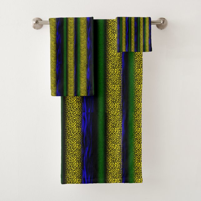 Grandes texturées Bleu Jaune Vert Noir (En situation)