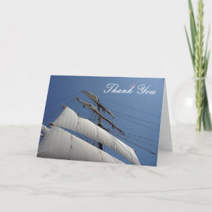 Grandes voiles de bateau Merci Carte de note