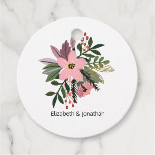 Grandeur Plum Pink, Black and Gold Party Favour Tags