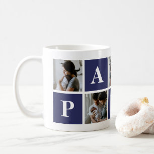 Grandfather 5 Photo Collage Papa Mug