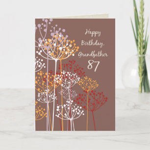 Grandfather 87th Birthday Brown Wildflowers Card
