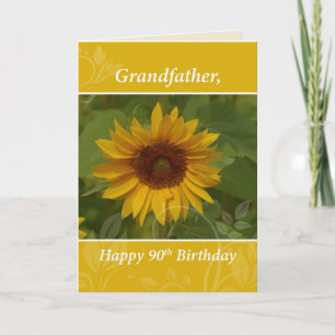 Grandfather 90th Birthday Sunflower Card