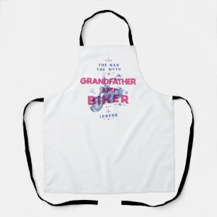 Grandfather and biker the man the myth the legend apron