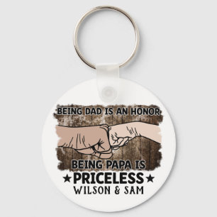 Grandfather   Being Papa Is Priceless   Father Keychain