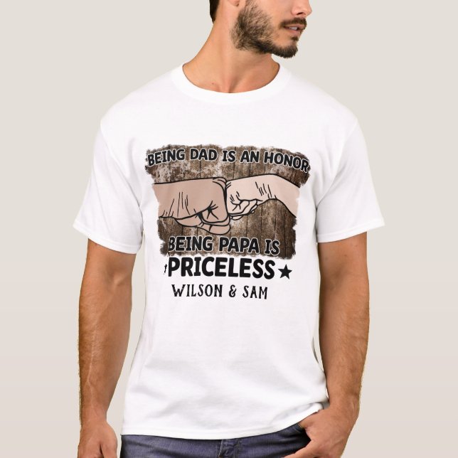 Grandfather | Being Papa Is Priceless | Father T-Shirt (Front)