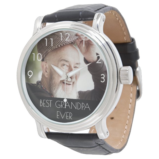 Grandfather best grandpa ever photo watch (Angled)