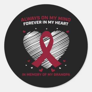 Grandfather Blood Cancer Awareness Grandpa Multipl Classic Round Sticker