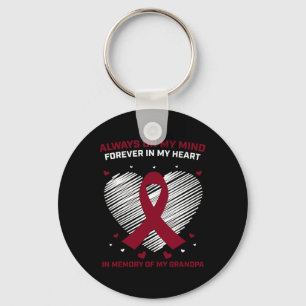 Grandfather Blood Cancer Awareness Grandpa Multipl Keychain