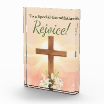 Grandfather Easter Rejoice Cross and Lilies