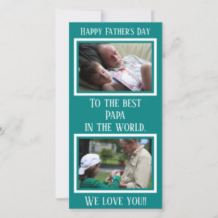 Grandfather   Father's Day   Custom Teal Photo