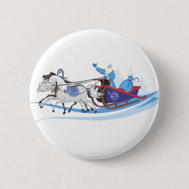 Grandfather Frost 2 Inch Round Button (Front)