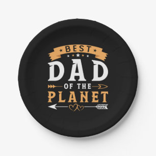 Grandfather Gift Best Dad Of The Planet Paper Plate