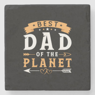 Grandfather Gift Best Dad Of The Planet Stone Coaster