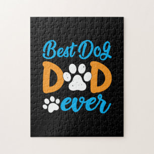 Grandfather Gift Best Dog Dad Ever Jigsaw Puzzle