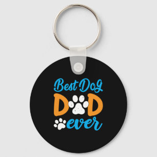 Grandfather Gift Best Dog Dad Ever Keychain