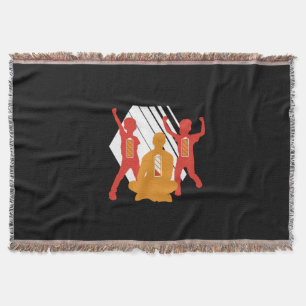 Grandfather Gift Funny Dad With Kids Throw Blanket
