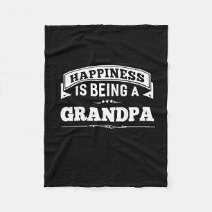 Grandfather Gift Happiness Is Being A Grandpa Fleece Blanket