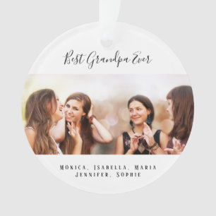Grandfather grandkids photo ornament
