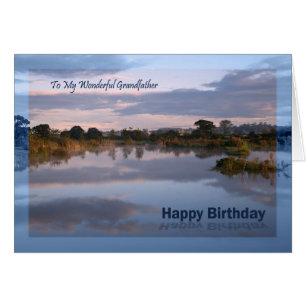 Grandfather, Lake at dawn Birthday card