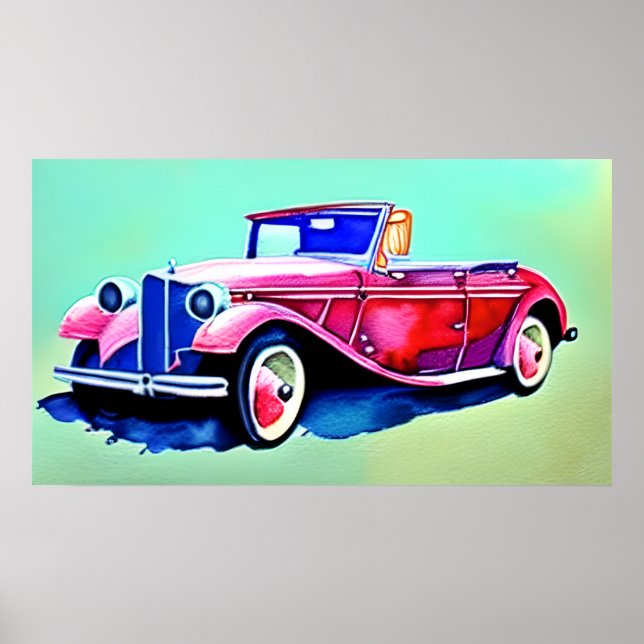 GrandFather lover vintage CAR  Poster (Front)