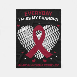 Grandfather Multiple Myeloma Grandpa Blood Cancer  Fleece Blanket