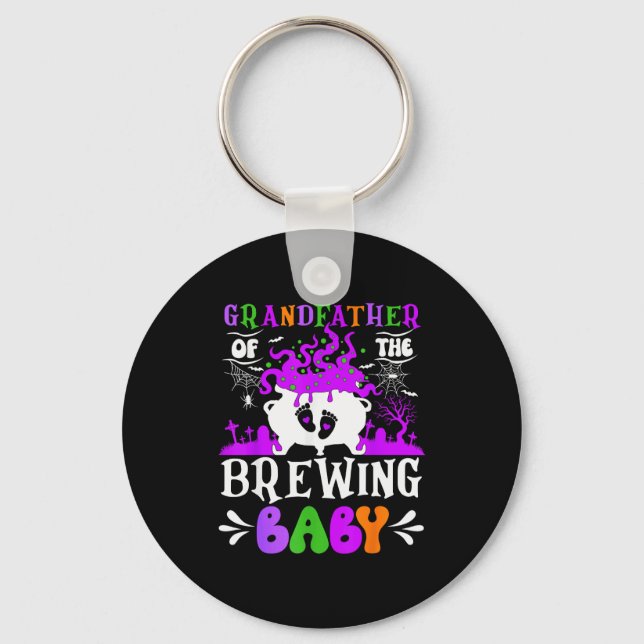 Grandfather Of The Brewing Baby Grandpa To Be Hall Keychain (Front)