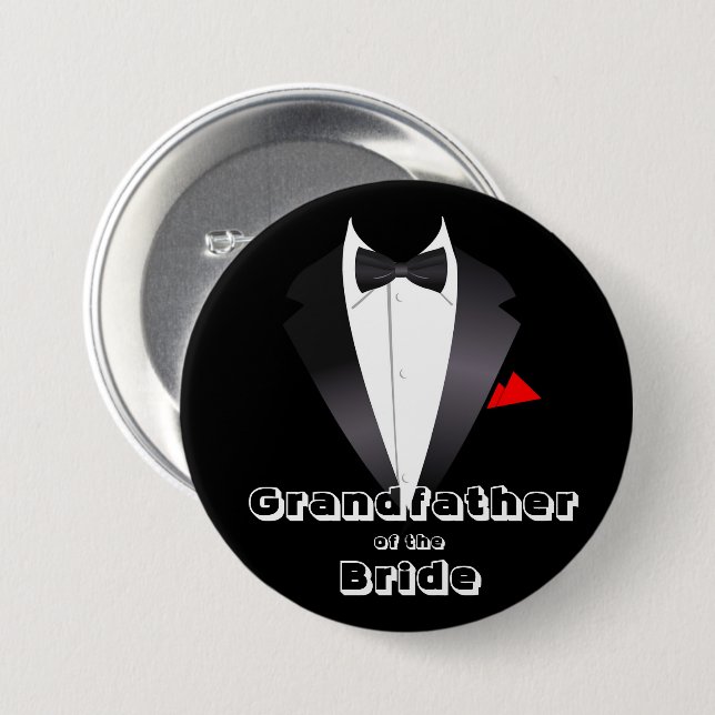 Grandfather of the Bride  3 Inch Round Button (Front & Back)