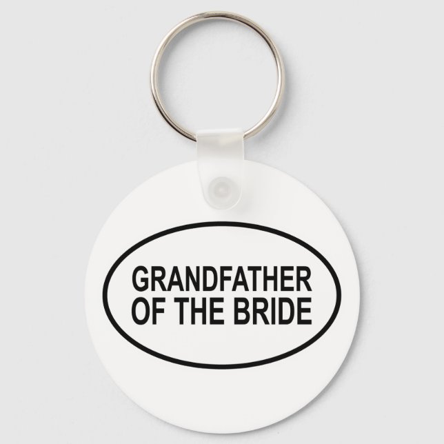 Grandfather of the Bride Wedding Oval Keychain (Front)