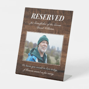 Grandfather of the Groom Memorial Photo Wedding Pedestal Sign