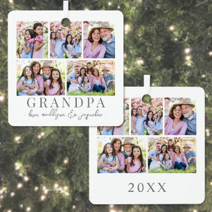 Grandfather Photo Christmas Metal Ornament