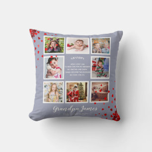 Grandfather POEM Photo Collage Gifts from Grandkid Throw Pillow