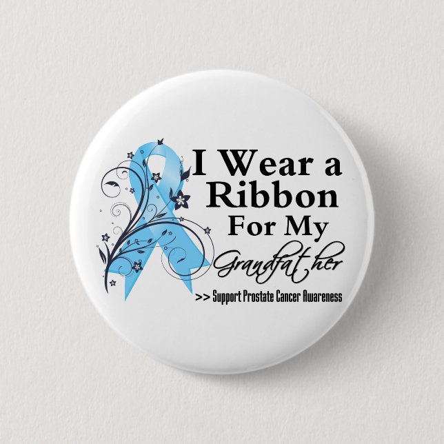 Grandfather Prostate Cancer Ribbon 2 Inch Round Button (Front)