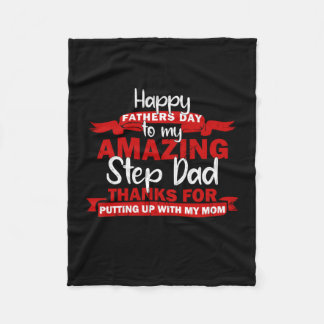 Grandfather Quotes | Amazing Step Daddy Fleece Blanket