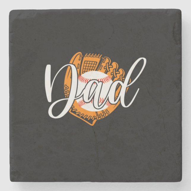 Grandfather Quotes | Baseball Dad Stone Coaster (Front)