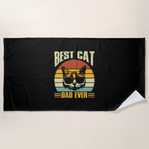 Grandfather Quotes   Best Cat Dad Ever Beach Towel