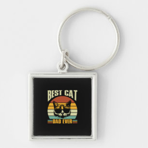 Grandfather Quotes Best Cat Dad Ever Keychain