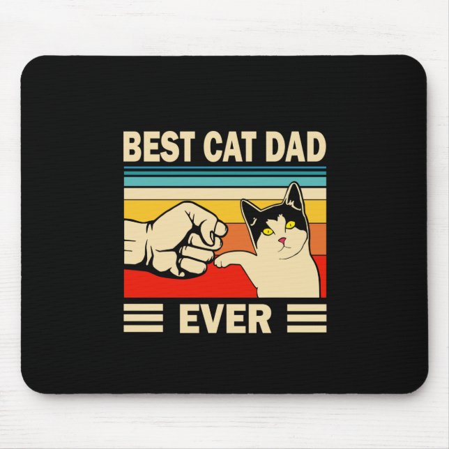 Grandfather Quotes | Best Cat Dad Ever Mouse Pad (Front)