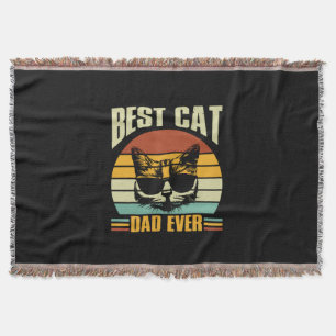 Grandfather Quotes Best Cat Dad Ever Throw Blanket