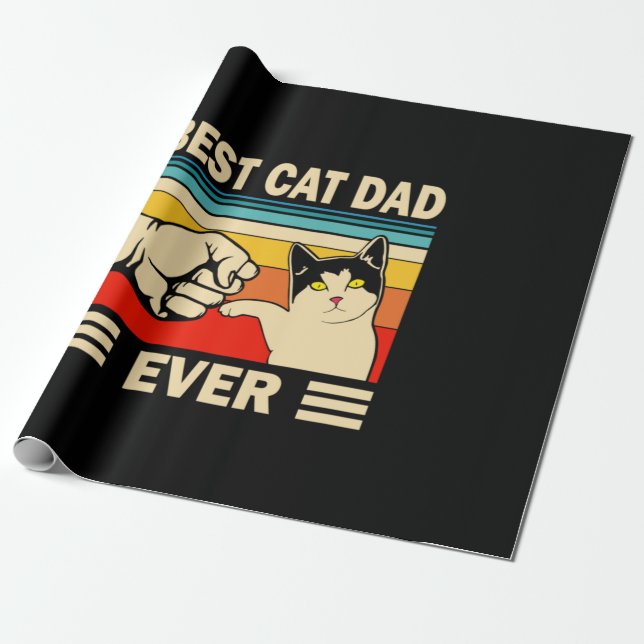 Grandfather Quotes | Best Cat Dad Ever Wrapping Paper (Unrolled)