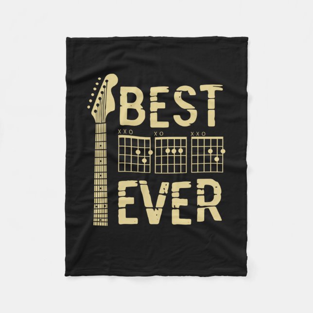 Grandfather Quotes | Best Dad Guitar Ever Fleece Blanket (Front)