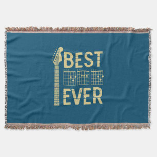 Grandfather Quotes   Best Dad Guitar Ever Throw Blanket