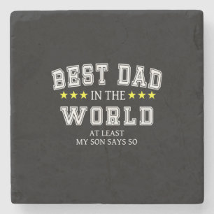 Grandfather Quotes Best Dad In The World Stone Coaster