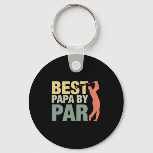 Grandfather Quotes   Best Papa By Par Golf Keychain